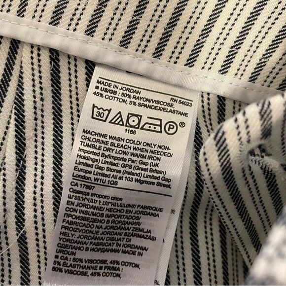 Banana Republic Wide Legged Cropped Sailor Pants White Navy Size 2 - Picture 9 of 10